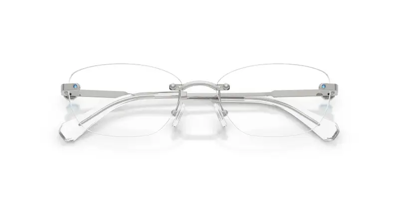 Donna Swarovski SK1037 4020 Montature da vista Metallo Argento Trasparente Rotonda Normale miniatura 2