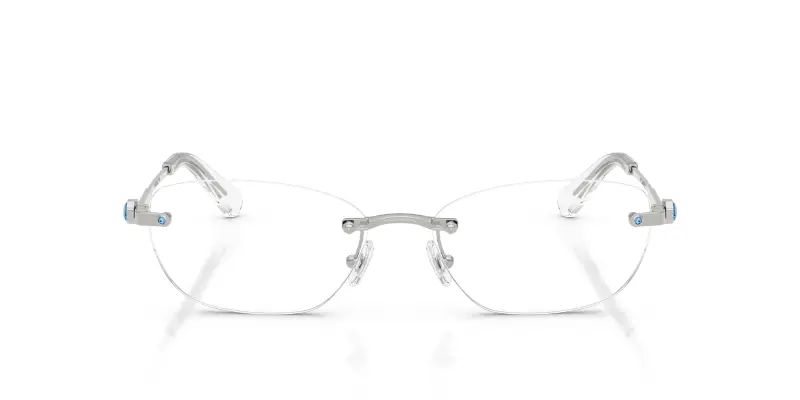 Donna Swarovski SK1037 4020 Montature da vista Metallo Argento Trasparente Rotonda Normale miniatura 3