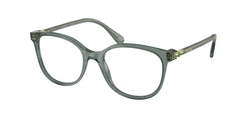 Donna Swarovski SK2002 1043 Montature da vista Acetato Verde Trasparente Squadrata Normale
