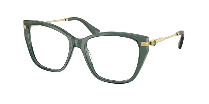 Donna Swarovski SK2060 1043 Montature da vista Acetato Verde Trasparente Cat Eye Normale