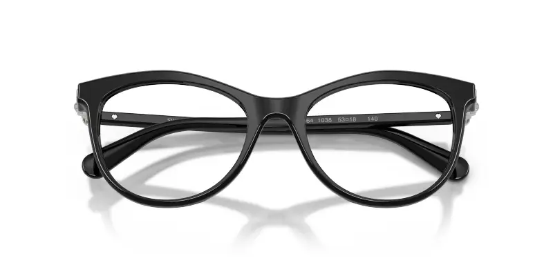 Donna Swarovski SK2064 1038 Montature da vista Acetato Nero Trasparente Rotonda Normale miniatura 2