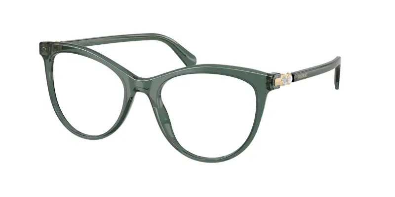 Donna Swarovski SK2064 1043 Montature da vista Acetato Verde Trasparente Rotonda Normale