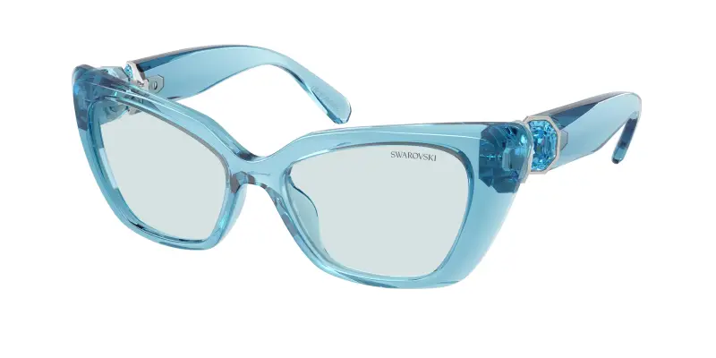 Donna Swarovski SK6047 107872 Occhiali da sole Iniettato Blu Blu Cat Eye Fotocromatiche