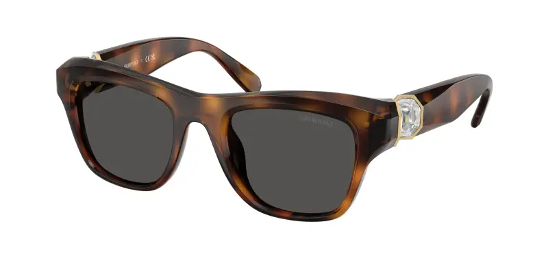 Donna Swarovski SK6056U 100287 Occhiali da sole Iniettato Tartaruga Grigio Pillow Normale