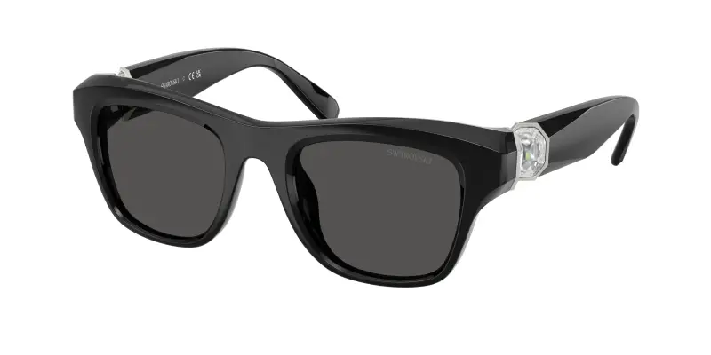 Donna Swarovski SK6056U 103887 Occhiali da sole Iniettato Nero Grigio Pillow Normale