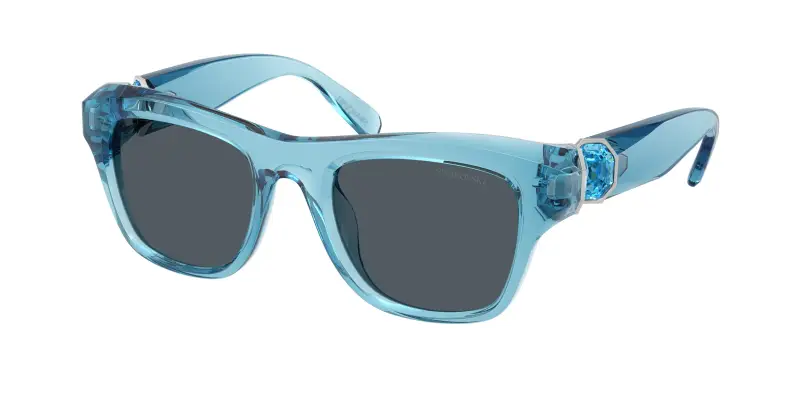 Donna Swarovski SK6056U 107887 Occhiali da sole Iniettato Blu Grigio Pillow Normale
