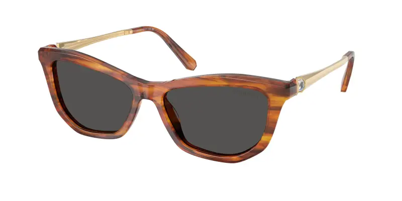 Donna Swarovski SK6057 109187 Occhiali da sole Acetato Marrone Grigio Cat Eye Normale