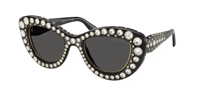 Donna Swarovski SK6060 110487 Occhiali da sole Acetato Grigio Grigio Cat Eye Normale