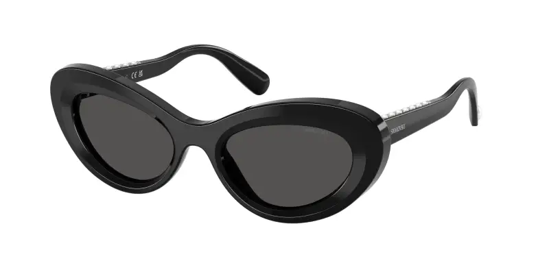 Donna Swarovski SK6061U 100187 Occhiali da sole Acetato Nero Grigio Cat Eye Normale