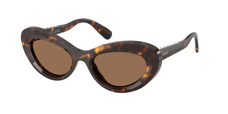 Donna Swarovski SK6061U 100273 Occhiali da sole Acetato Tartaruga Marrone Cat Eye Normale