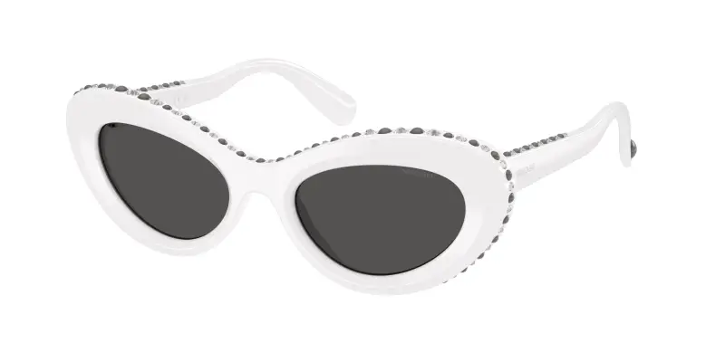 Donna Swarovski SK6061U 105087 Occhiali da sole Acetato Bianco Grigio Cat Eye Normale