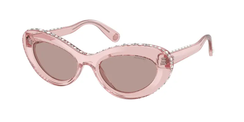 Donna Swarovski SK6061U 11057N Occhiali da sole Acetato Rosa Marrone Cat Eye Normale