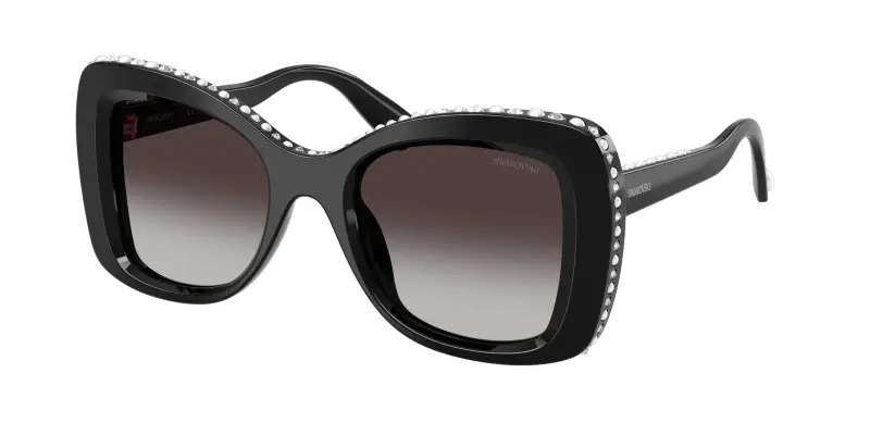 Donna Swarovski SK6062U 10938G Occhiali da sole Acetato Nero Grigio Farfalla Normale Sfumato