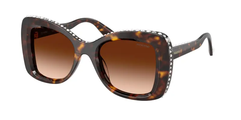 Donna Swarovski SK6062U 109474 Occhiali da sole Acetato Tartaruga Marrone Farfalla Normale Sfumato