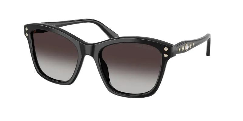 Donna Swarovski SK6063 10018G Occhiali da sole Acetato Nero Grigio Squadrata Normale Sfumato