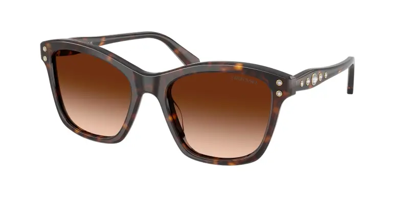 Donna Swarovski SK6063 100274 Occhiali da sole Acetato Tartaruga Marrone Squadrata Normale Sfumato
