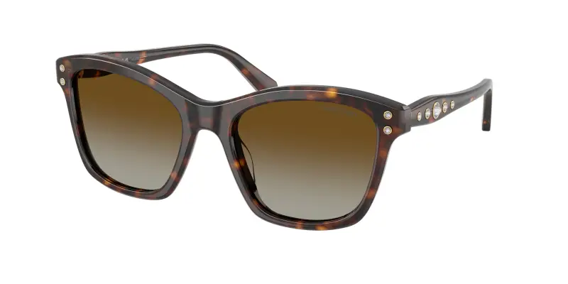 Donna Swarovski SK6063 1002T5 Occhiali da sole Acetato Tartaruga Marrone Squadrata Polarizzata Sfumato