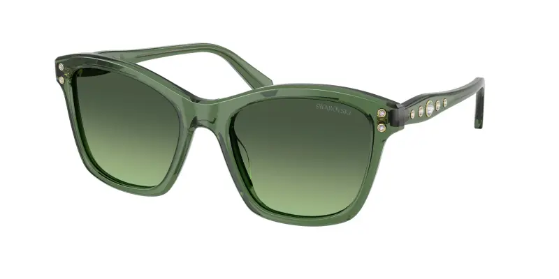 Donna Swarovski SK6063 10852A Occhiali da sole Acetato Verde Verde Squadrata Normale Sfumato