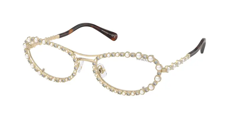 Donna Swarovski SK7044 4013SB Occhiali da sole Metallo Oro Trasparente Rotonda Normale