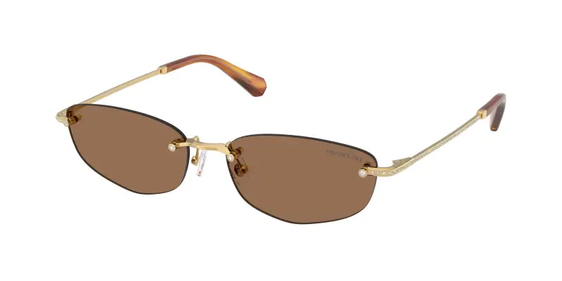 Donna Swarovski SK7045D 400473 Occhiali da sole Metallo Oro Marrone Geometrica Normale