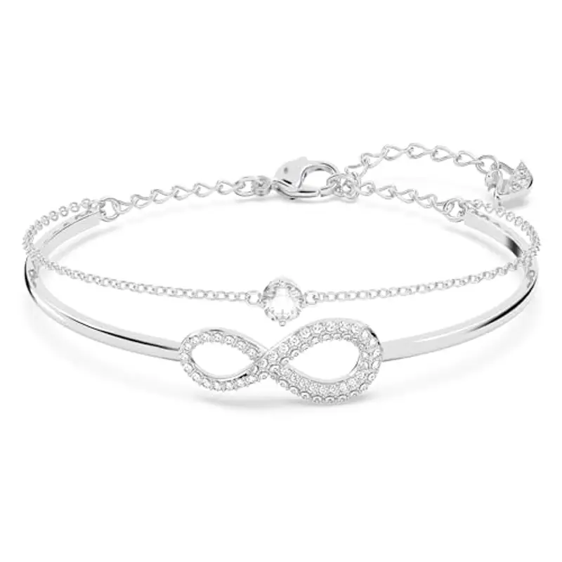 Swarovski Hyperbola Collezione Braccialetto, Placcato in rodio, zirconia/bianco