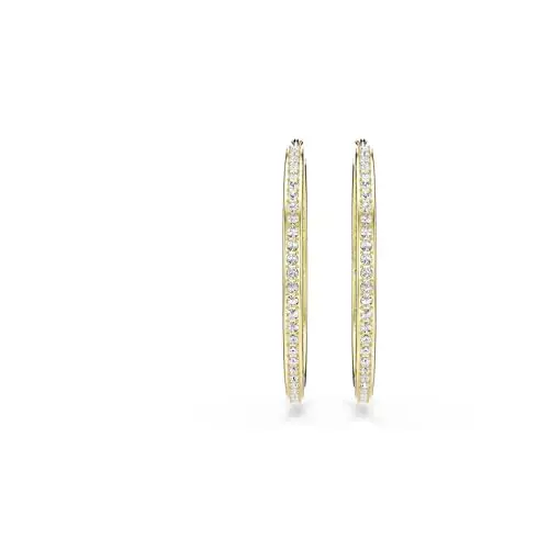 Swarovski Orecchini a cerchio Sommerset, Bianchi, Placcato color oro miniatura 2