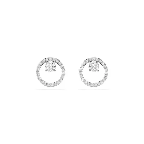 Swarovski Orecchini a lobo Constella, Taglio Round, Bianchi, Placcato rodio