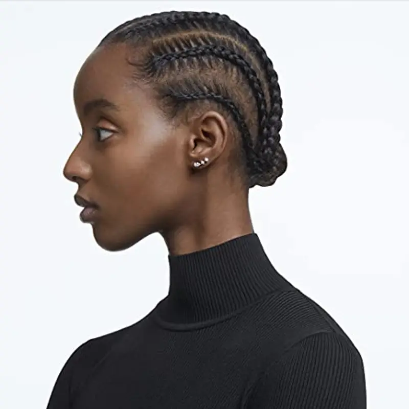 Swarovski Orecchini a lobo Mesmera, Design asimmetrico, Bianchi, Placcato color oro rosa miniatura 3