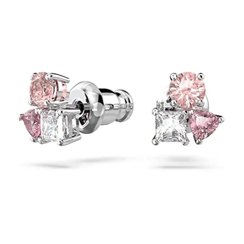 Swarovski Orecchini a lobo Mesmera, Taglio misto, Rosa, Placcato rodio miniatura 2