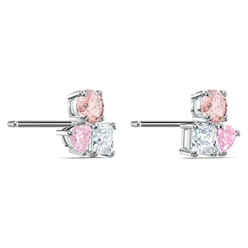 Swarovski Orecchini a lobo Mesmera, Taglio misto, Rosa, Placcato rodio miniatura 3