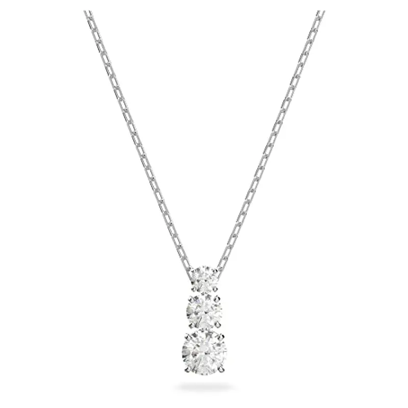 Swarovski Orecchini Attract Trilogy Round, Bianco, Placcatura Rodio