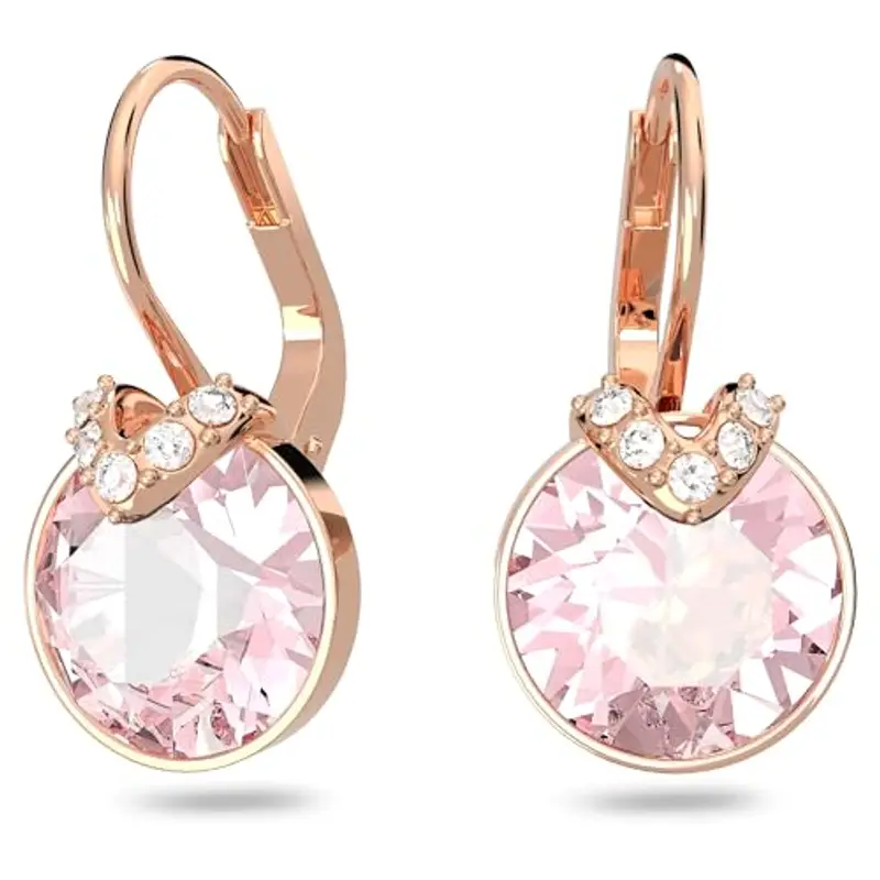 Swarovski Orecchini pendenti Bella V, Taglio Round, Rosa, Placcato color oro rosa