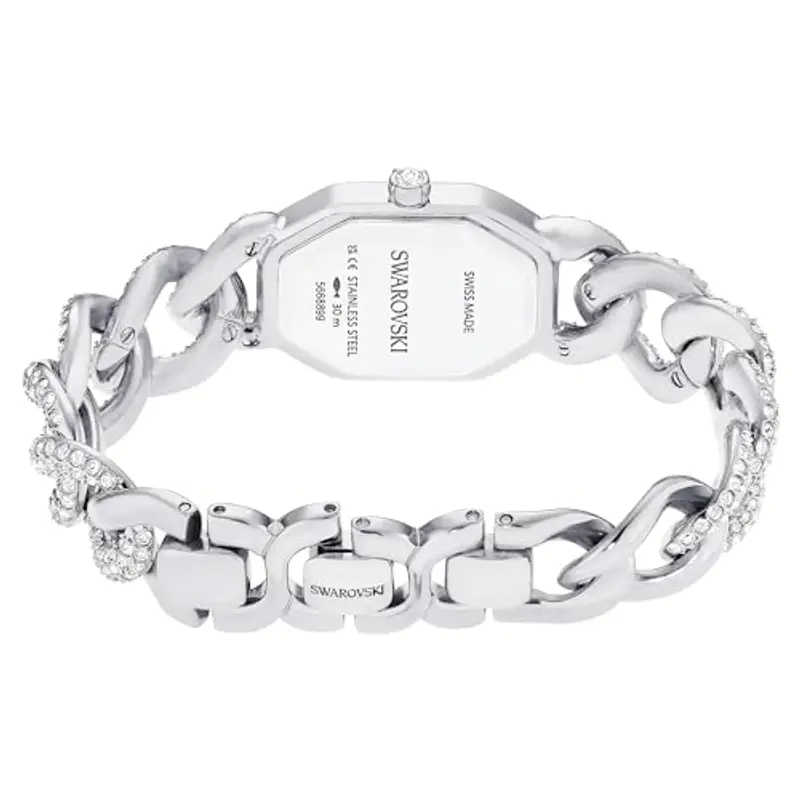 Swarovski Orologio Dextera Chain, Fabbricato in Svizzera, Bracciale in cristallo, Tono argentato, Acciaio inossidabile miniatura 3