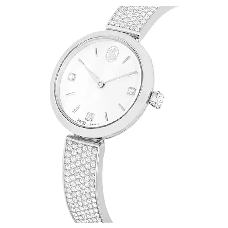 Swarovski Orologio Illumina, Fabbricato in Svizzera, Bracciale di Metallo, Tono Argentato, Acciaio Inossidabile miniatura 3