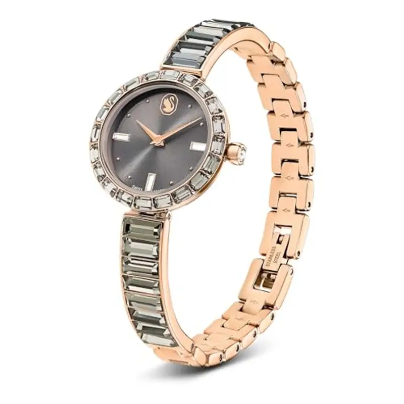 Swarovski Orologio Matrix Bangle, Fabbricato in Svizzera, Bracciale in cristallo, Grigio, Finitura in tono oro rosa miniatura 2