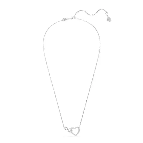 Swarovski Pendente Hyperbola, Cuore e infinito, Bianco, Placcato rodio miniatura 2
