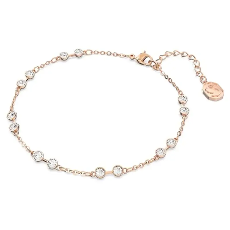 Swarovski Strand Remix Collection, Taglio Round, Bianco, Placcato color oro rosa miniatura 2