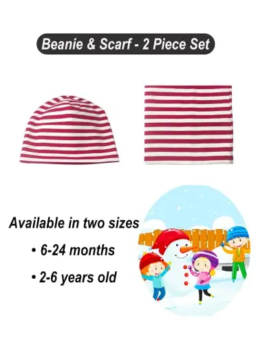 SWAUSWAUK Cappello y Sciarpa Bambina Invernale 0-6 Anni - Set Berretto Sciarpa Bimba da 6 Mesi a 6 Anni miniatura 2