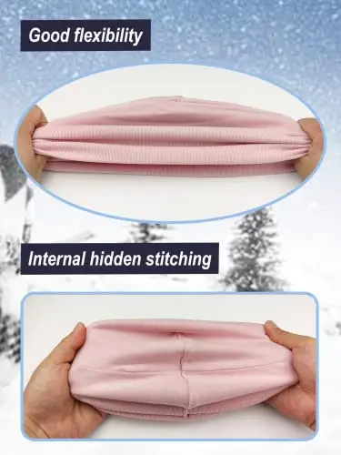 SWAUSWAUK Cappello y Sciarpa Bambina Invernale 0-6 Anni - Set Berretto Sciarpa Bimba da 6 Mesi a 6 Anni Strisce Rosa miniatura 3