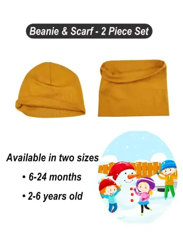 SWAUSWAUK Cappello y Sciarpa Bambina Invernale 0-6 Anni - Set Berretto Sciarpa Bimba da 6 Mesi a 6 Anni Zenzero miniatura 2