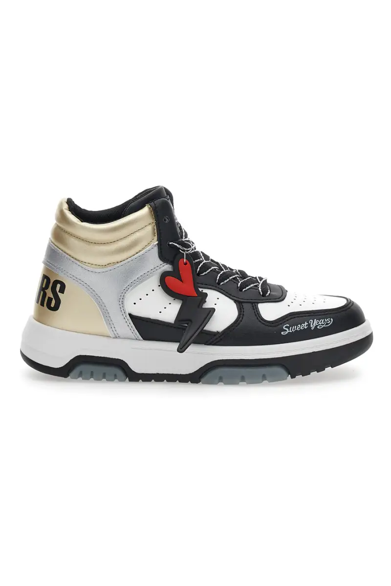 Sneakers Alte Bianche e Nere Sweet Years 8580 [ORO]
