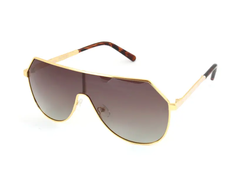 Sweet Years Unisex AK17158 02 Occhiali da sole outlet Metallo Oro Marrone Maschera Polarizzata Sfumato