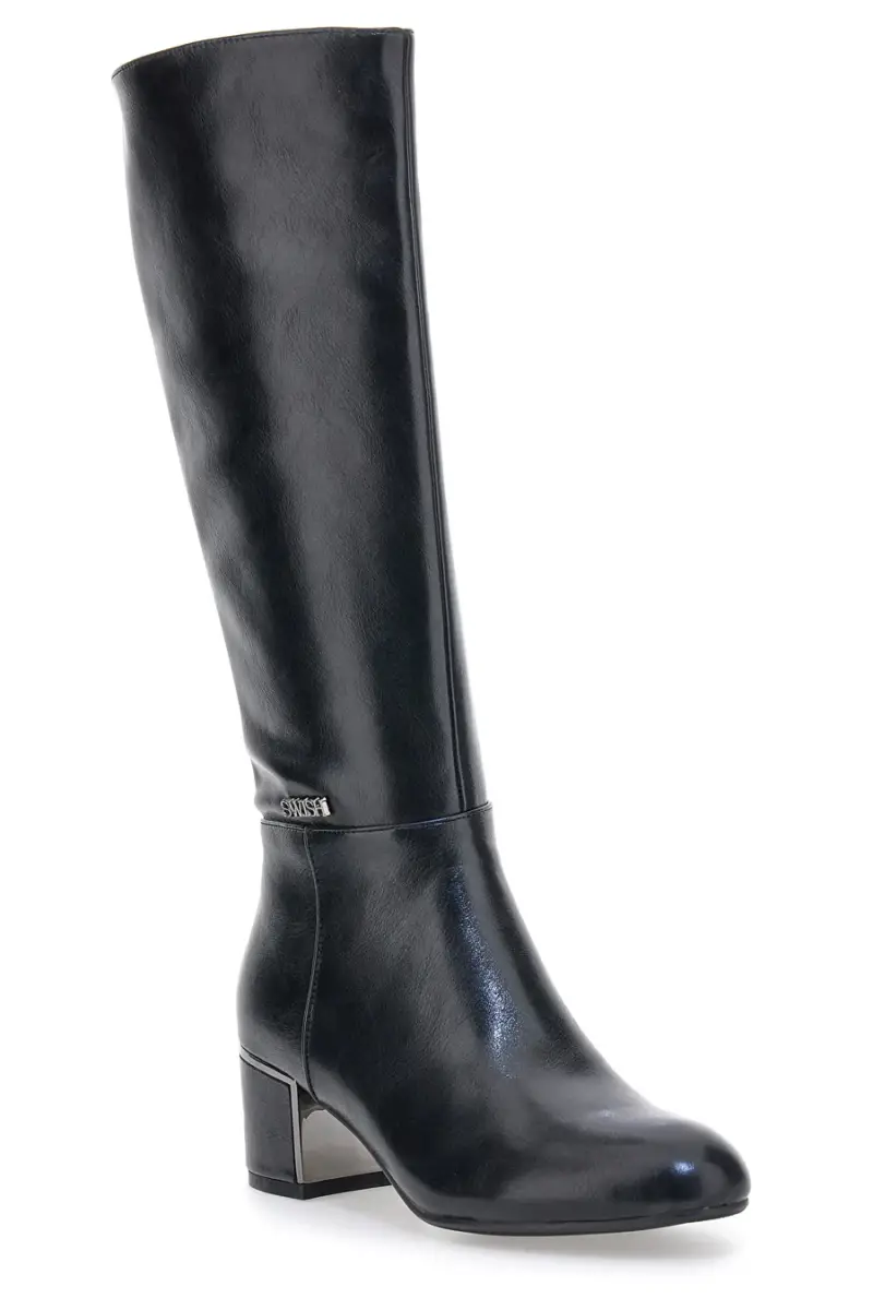Stivali Neri con Tacco Largo e Dettaglio Cromato Swish 21x [NERO] miniatura 2