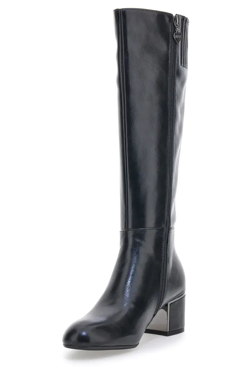 Stivali Neri con Tacco Largo e Dettaglio Cromato Swish 21x [NERO] miniatura 3