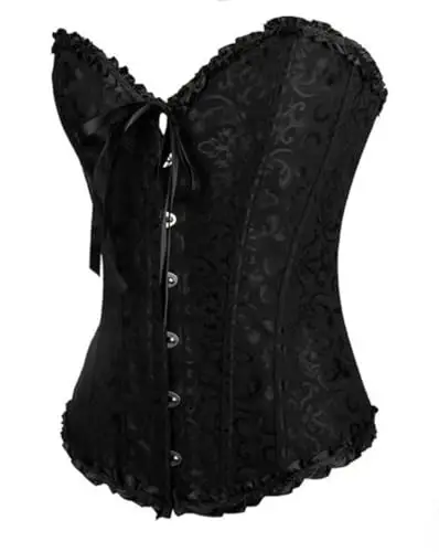 SxyBox Corsetto Donna Sexy Burlesque Overbust Corsetti Bustino per Halloween, Carnevale e Feste, Nero, 3XL miniatura 3