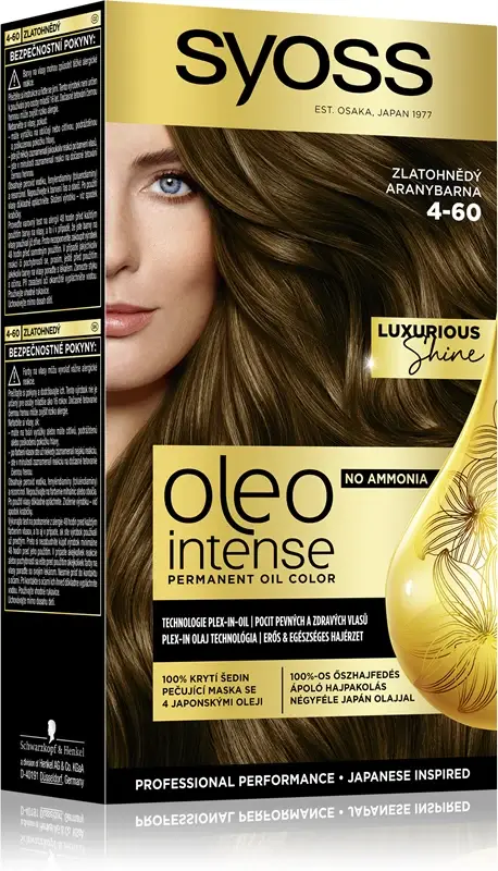 Oleo Intense tinta permanente per capelli con olio colore 4-60 castano dorato