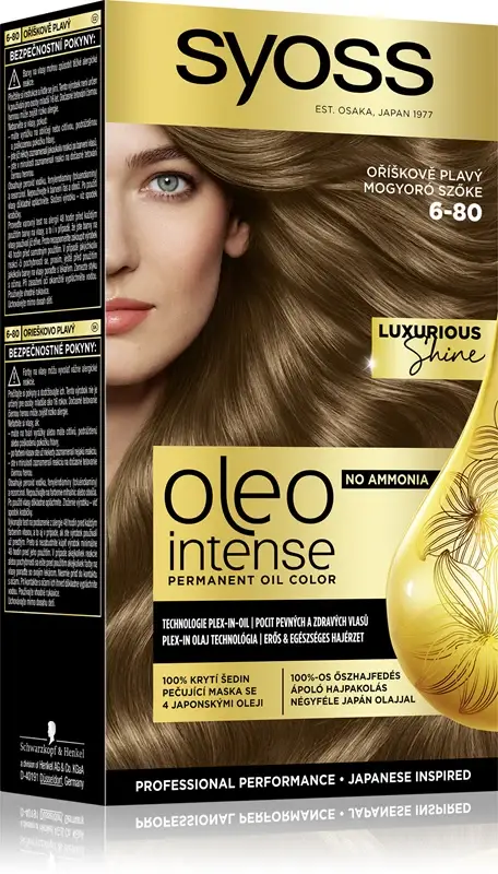 Oleo Intense tinta permanente per capelli con olio colore 6-80 Biondo Nocciola
