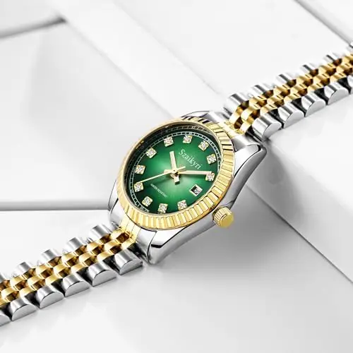 Szaikyri Orologio Donna con Calendario Classico Femminile con Ganciapia di Acciaio Inossidabile Solido Resistente miniatura 3