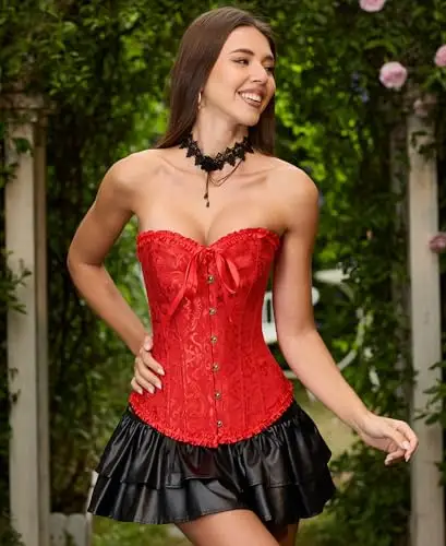 SZIVYSHI Moda Da donna Pizzo Su nuziale Tesoro Corsetto Bustino Superiore miniatura 3
