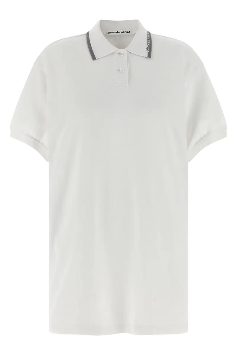 Abito Colletto Intarsio Bianco